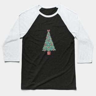 Christmas tree and decorations and red bows Baseball T-Shirt